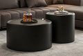 SSLine Set of 2 Black Round Nesting Coffee Tables by SSLine