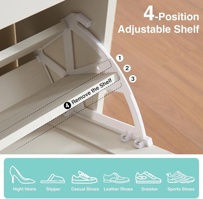 Barnyatoh Shoe Storage Cabinet, Farmhouse Shoe Organizer - Image 6