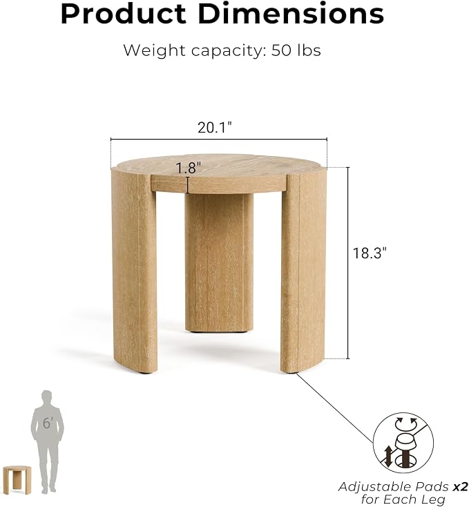 Furniture of America Carys Modern Solid Wood 20-inch Round End Table - Image 2