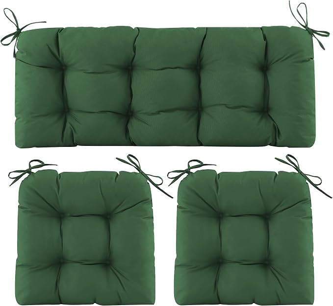 Wicker Chair Cushions of 3 Pieces, Waterproof Cushions by Aegisun