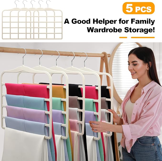 Closet Organizers and Storage, 5 Pack Velvet Pants-Hangers-Space-Saving - Image 7