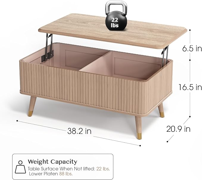 SULIVES Lift Top Coffee Table - Image 2