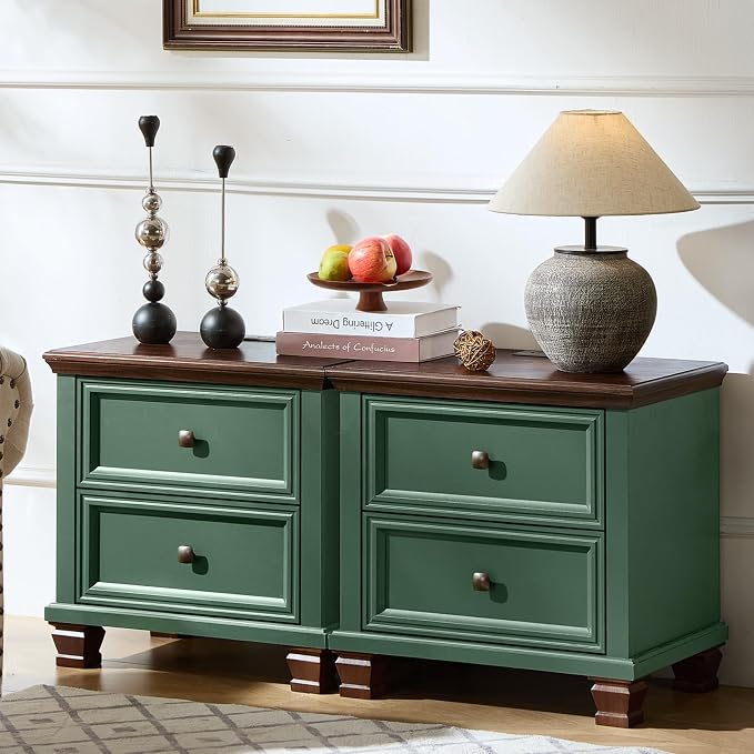 SAVOR LIFE Farmhouse Nightstand Set of 2 by SAVORLIFEFurniture