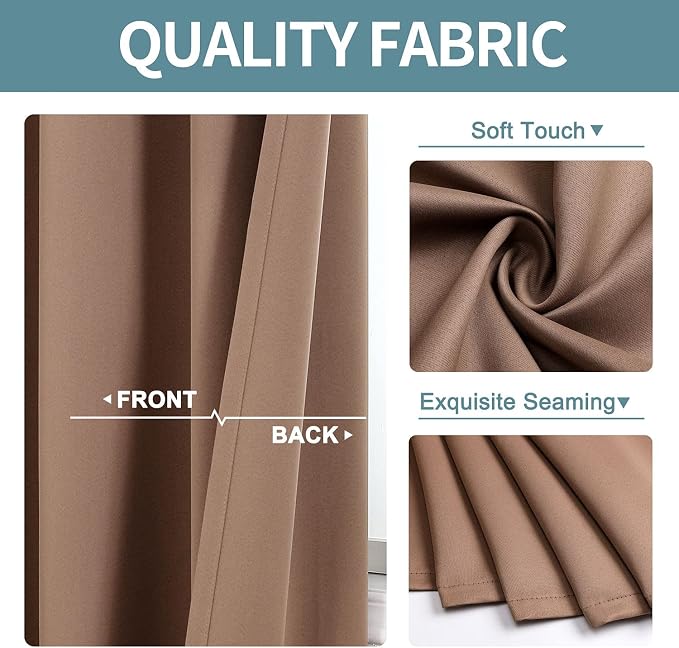 ChrisDowa Room Darkening Curtains 90 Inches Long 2 Panels Set - Image 3