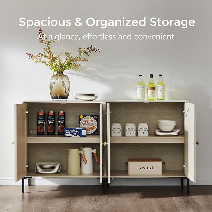 IFBUY Modern Sideboard Buffet Cabinet, Wooden Modular Coffee Bar Cabinets - Image 3