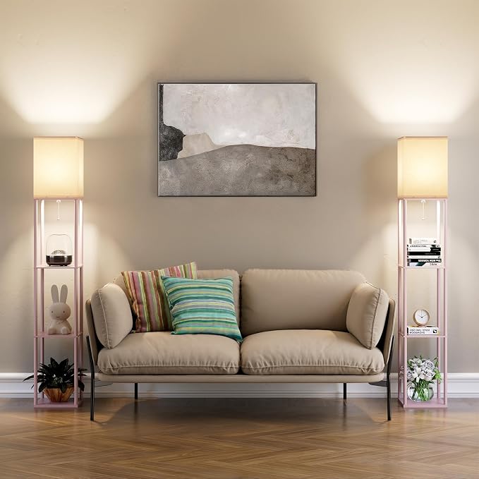 Pink Floor Lamp with Shelves for Living Room, Shelf Floor Lamp with 3 CCT LED - Image 9