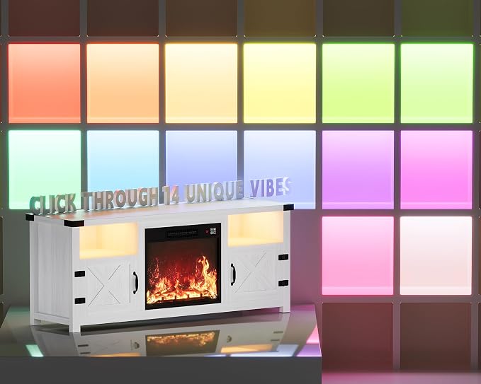 YESHOMY LED Fireplace TV Stand - Image 2