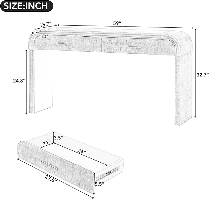 Console Table with 2 Drawers, Living Room, Dinning Room - Image 2