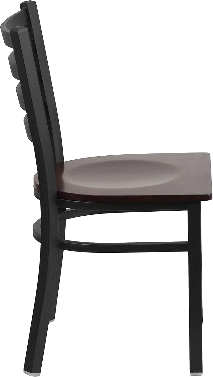 Flash Furniture HERCULES Series Black Ladder Back Metal Restaurant Chair - Image 4