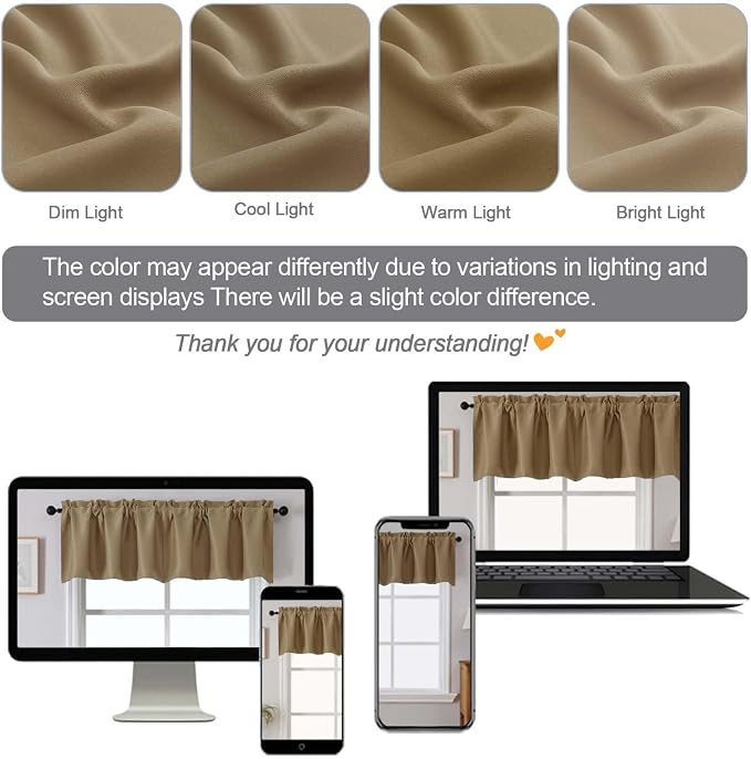 Chyhomenyc Taupe Blackout Valances - Image 5