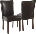 HomePop Parsons Upholstered Accent Dining Chair, Dark Brown Faux Leather by HomePop