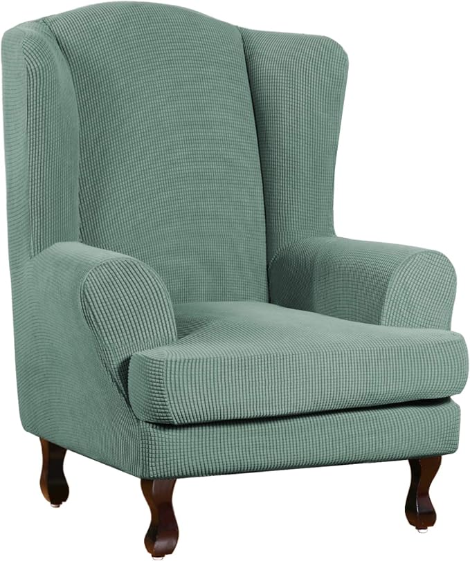 Turquoize Wingback Chair Covers 2 Piece Wing Chair Slipcover Stretch Slipcovers by Turquoize