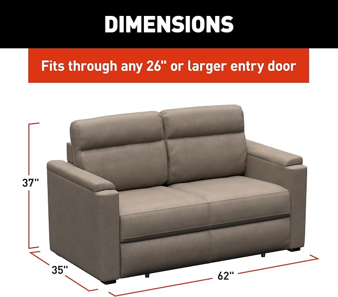 Thomas Payne Signature Heritage Series 62" Driftwood RV Rest Easy Sleeper Sofa - Image 2