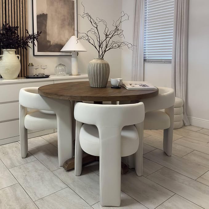 VESCASA Velvet Barrel Dining Chair - Image 3