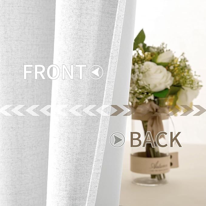 MIULEE 100% Blackout Linen Textured Curtains - Image 6