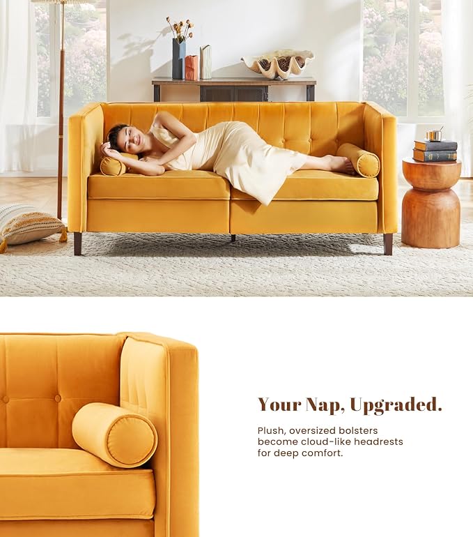 Dreamsir 58'' W Velvet Sofa, Mid-Century Modern Love Seats Sofa Furniture - Image 4