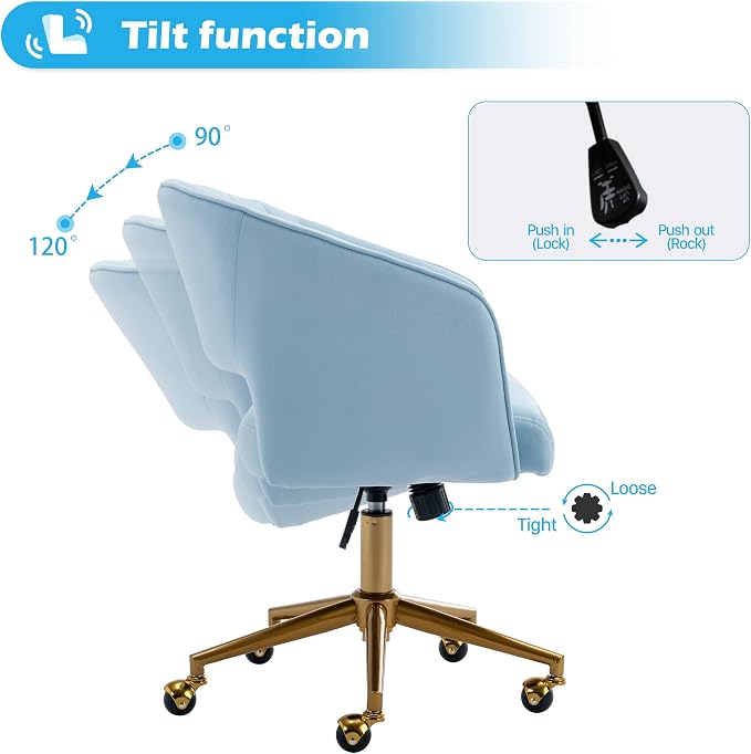 KCC Home Office Chair Swivel Desk Chair Accent Armchair Upholstered Modern - Image 5