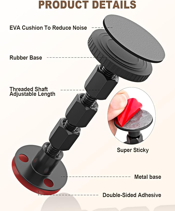 2PCS Adjustable Threaded Bed Frame Anti-Shake Tool, Upgraded Headboard stoppers - Image 3
