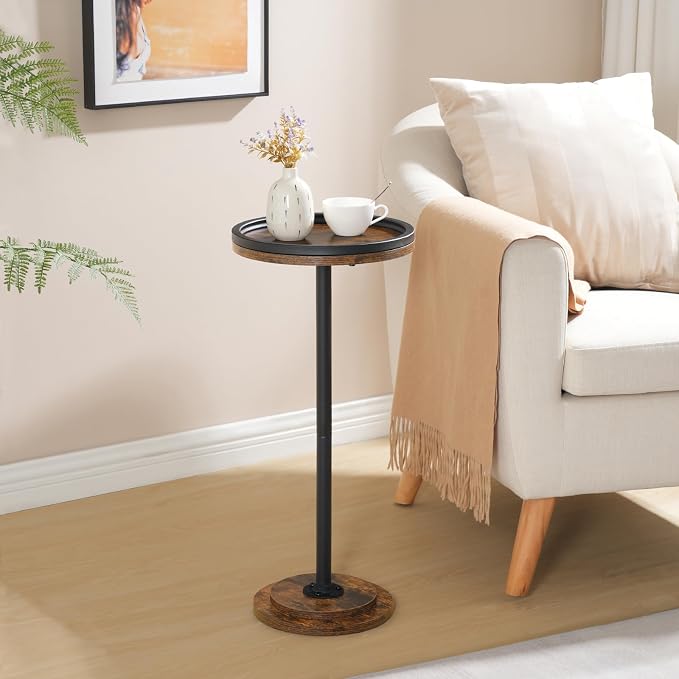HOOBRO Small Round Side Table, Drink Table, Coffee Martini Table - Image 8