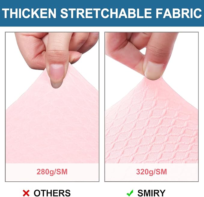Smiry Waterproof Seat Covers for Dining Room Chairs Set of 4, Stretch Jacquard - Image 4