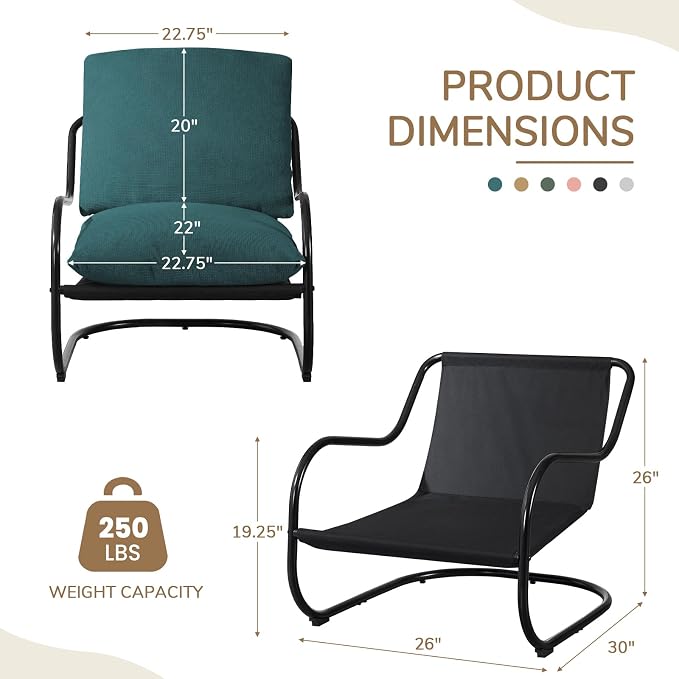 Peace nest Modern Accent Chair, Soft Upholstered Armchair - Image 2