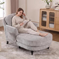 Chaise Lounge Chair Indoor, 59.8" Oversized Couch Reading Chairs，Chenille by ZXDesign