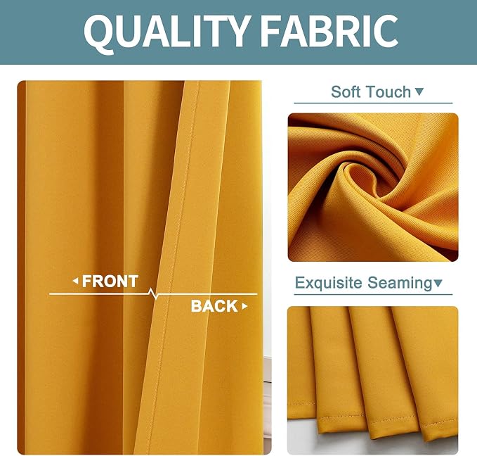 ChrisDowa Room Darkening Curtains 80 Inches Long 2 Panels Set - Image 3