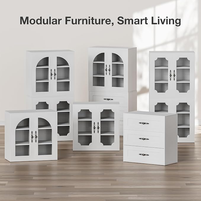 Buffet Cabinet with Storage, 63“ Modular Accent Sideboard Modern Credenza with - Image 9