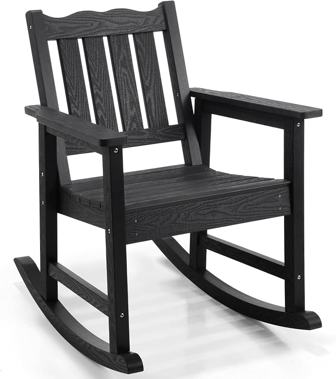 Stoog Low Back Patio Rocking Chair – Heavy Duty 400 lbs Capacity Outdoor Rocker by Stoog