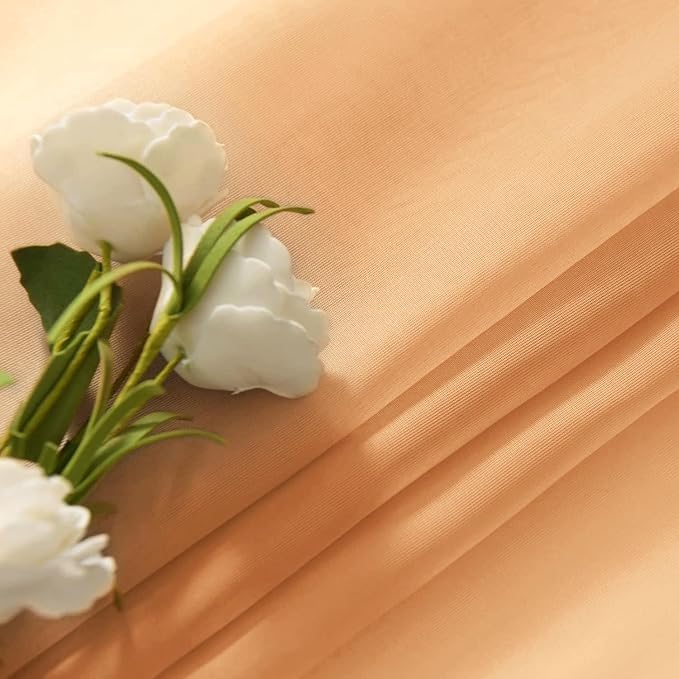 SpaceDresser Beige Sheer Curtains 4 Panels Rod Pocket Semi-Sheer Curtain 63 - Image 6