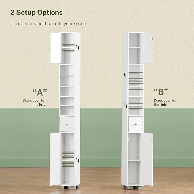 TEENFON Bathroom Cabinet, Narrow Bathroom Storage Cabinet - Image 5