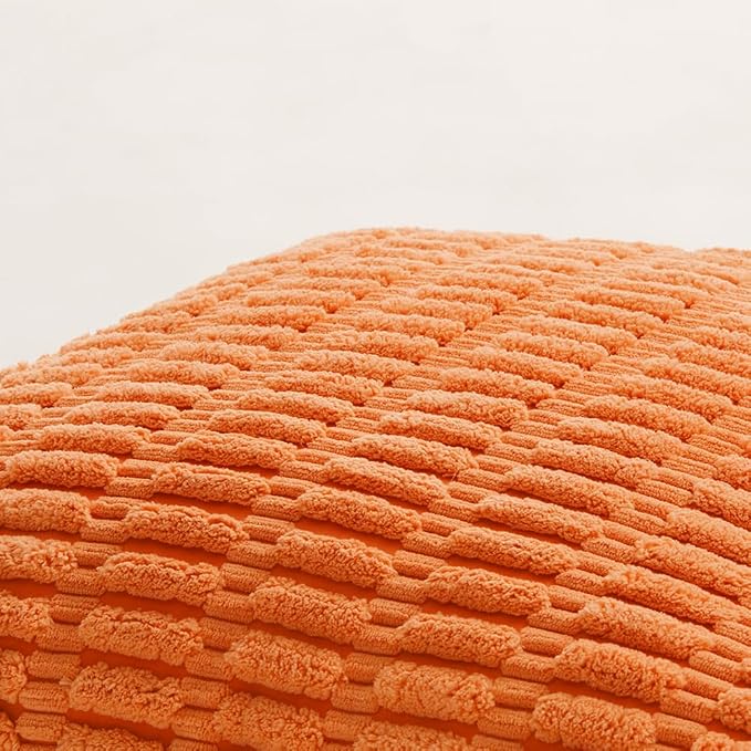 Fancy Homi 4 Packs Orange Fall Decorative Throw Pillow Covers 18x18 Inch - Image 5