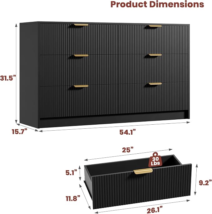 Garvee 6 Drawers Dresser for Bedroom - Image 2