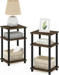 Furinno JUST Night Stand Set of 2, 3-Tier Turn-N-Tube Nightstand, Toolless by Furinno-FitsYourSpaceFitsYourBudget