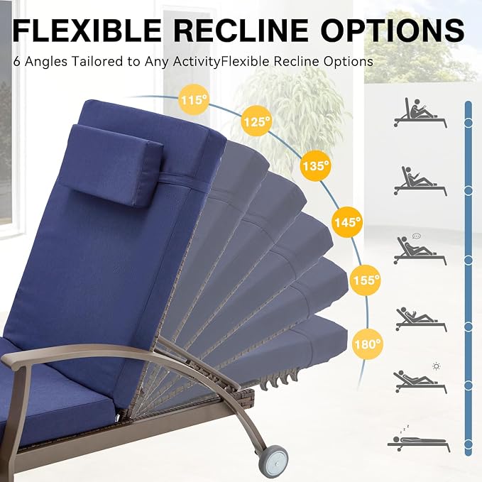 Outdoor Chaise Lounge Chairs Set of 2 - Image 7