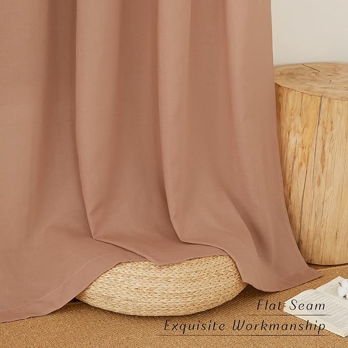 NICETOWN Rustic Linen 132 inch Long Curtains - Image 2