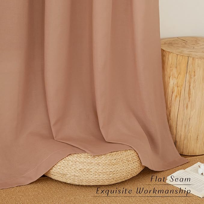 NICETOWN Rustic Linen 102 inch Long Curtains - Image 2