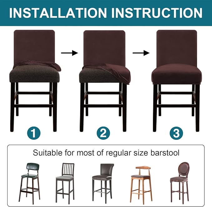 Turquoize Bar Stool Covers 4 Pack Bar Stool Covers - Image 5