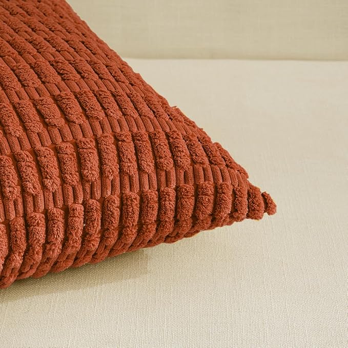 Fancy Homi 4 Packs Boho Burnt Orange Fall Decorative Throw Pillow Covers 12x24 - Image 4