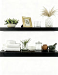 Solid Wood Floating Shelves, 40in Finished Real Wood Wall Shelves by Unknown
