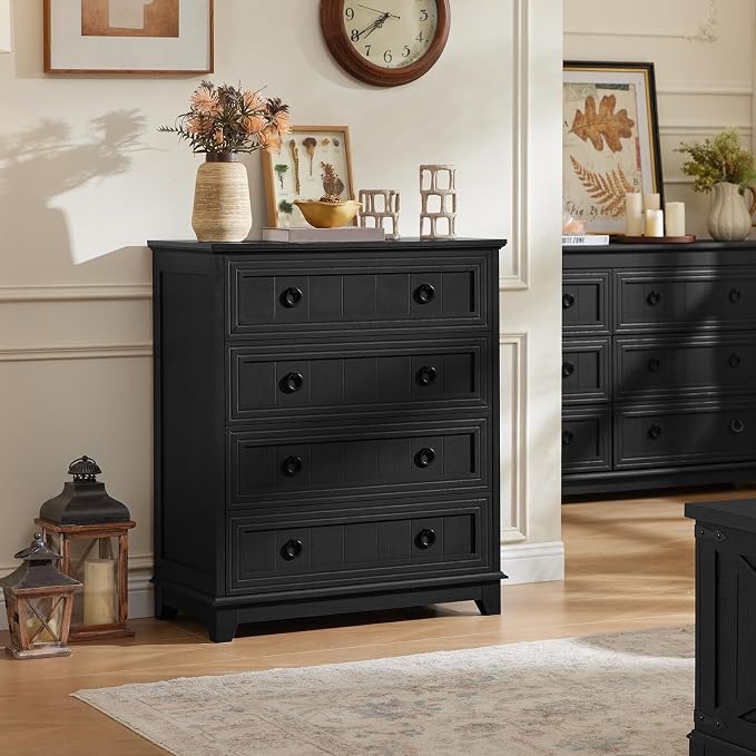 Joaxswe Farmhouse 4 Drawer Dresser - Image 8