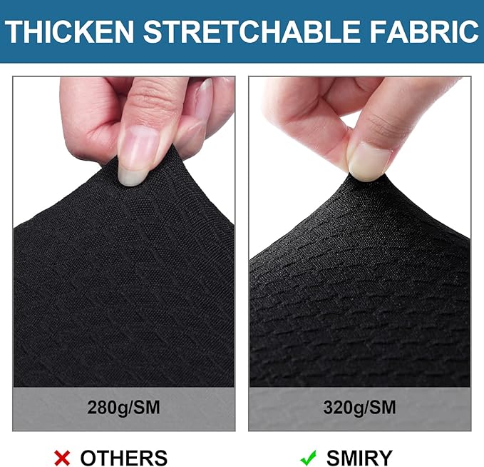 Smiry Waterproof Seat Covers for Dining Room Chairs Set of 6, Stretch Jacquard - Image 4