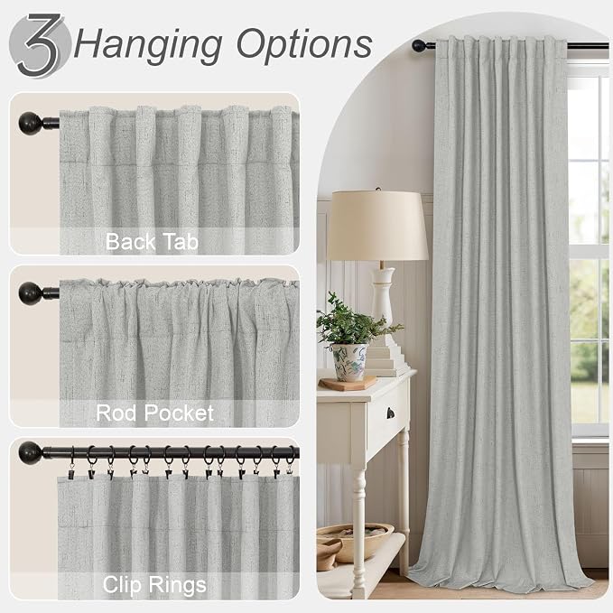 Light Grey Black Out Curtains 72 Inch Long - Image 6