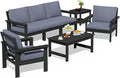 SERWALL HDPE Patio Furniture Set, 7-piece Outdoor Sectional Sofa Set, All by SERWALL