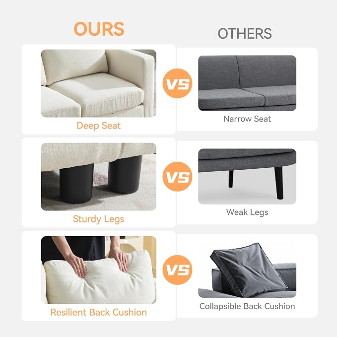 WUTUTUEE 83”L-Shaped Modular Sectional Sofa - Image 6