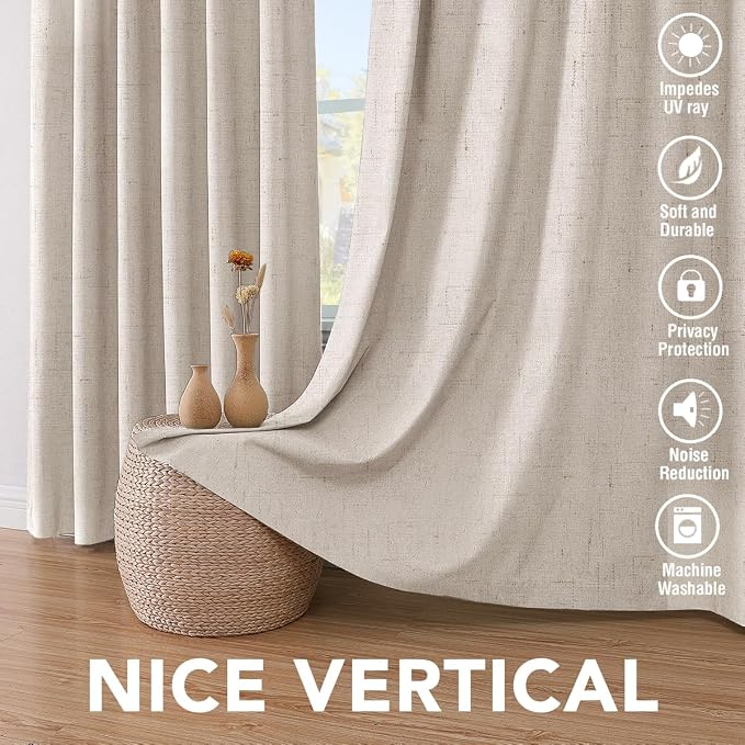 H.VERSAILTEX Linen 100% Blackout Curtains - Image 7