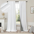 White Blackout Curtains 96 Inches Long 2 Panel Burg by Pitalk