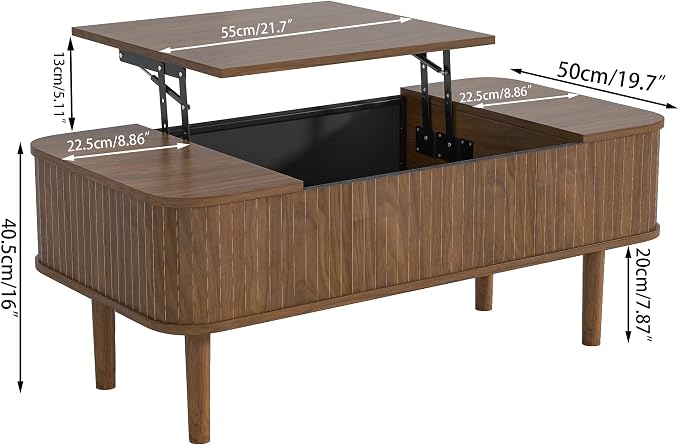 Fluted Lift Top Coffee Table - Image 2