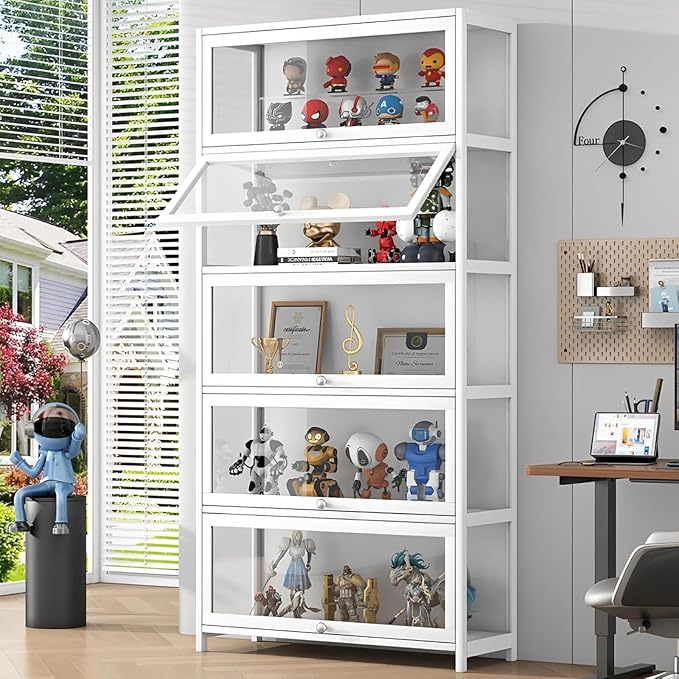 Display Cabinet with Acrylic Door, 5-Tier Curio Cabine, Collectibles Toy - Image 7