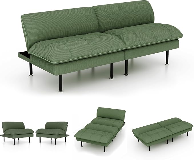 Ribilake 70" Futon Sofa Bed, 4 in 1 Multi-Function Couch Sleeper - Image 4
